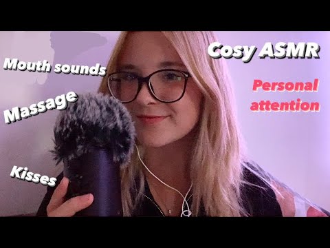 ASMR cosy personal attention mouth sounds and fabric scratching