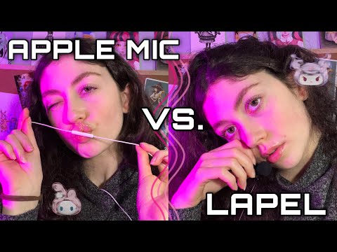 asmr apple mic vs. lapel | Mic Nibbling, Mouth Sounds, Lipgloss Application, Kisses, ML +