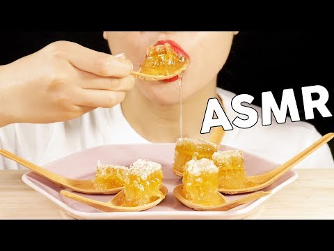 ASMR Honeycomb+Edible Spoon 벌집꿀+먹는숟가락 먹방 | MINEE EATS