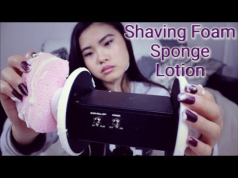 ASMR ~ Shaving Foam and Lotion Ear Massage~ Cupping, Stroking, Tapping