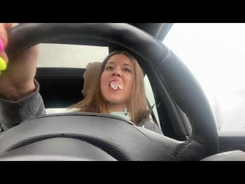 ASMR | Car Driving | Gum chewing bubble blowing & popping