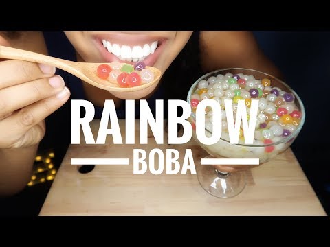 ASMR RAINBOW BOBA TAPIOCA PEARLS | Chewy Sticky Eating Sounds | No Talking (LOOPED)