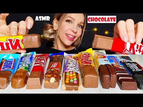 ASMR POPULAR CHOCOLATE CANDY BARS [KitKat, M&M's, Bounty, SNICKERS, NUTS] Eating Sounds 먹방