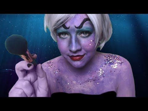 ASMR - Ursula does your Makeup! (The little Mermaid, rp, face brushing)