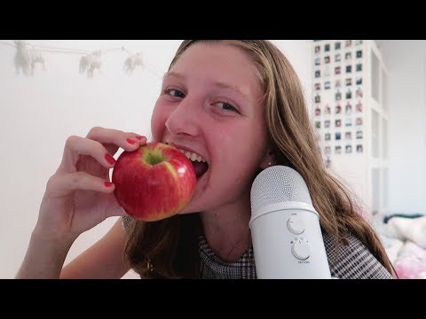 ASMR eating an apple *crunchy eating sounds*