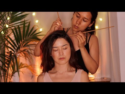 [ASMR] Real Person Scalp Check, Binaural Chinese Acupoint Scalp, Neck & Shoulder Massage + Gua Sha