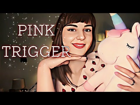ASMR✨ HAI 30 MINUTI DI RELAX CON QUESTI PINK TRIGGER 🦄 tapping+whispering+smooth sounds