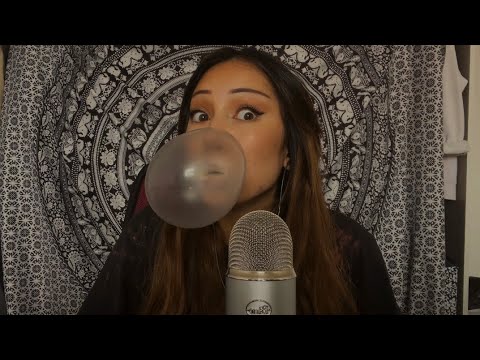 ASMR intense gum chewing and blowing bubbles 🤪