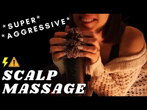 ASMR - FAST and AGGRESSIVE SCRATCHING MASSAGE | FLUFFY Mic Cover | INTENSE Sounds | No talking