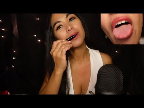 ASMR| LENS 👅LICKING|PEN CAP BITING/NIBBLING| WET MOUTH SOUNDS💦|FAST AND AGGRESSIVE |NENENG'S ASMR