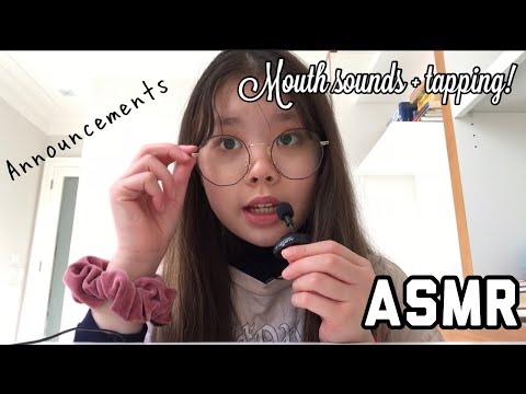 ASMR (IMPORTANT ANNOUNCEMENTS) Mouth Sounds + Tapping! MiuLe ASMR
