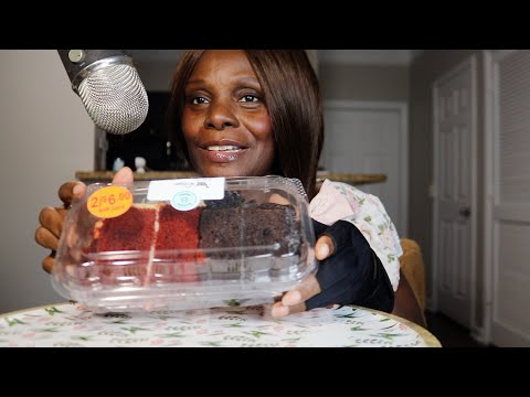 KROGER'S Double Fudge Chocolate & Red Velvet Cake Is Everything! ASMR Eating Sounds