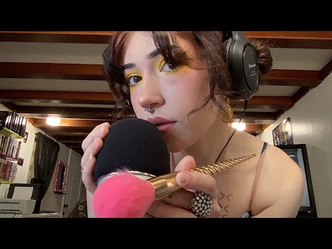 Mic Brushing and Scratching ASMR | Hand Sounds, Hand Movements, Mouth Sounds, Whispering