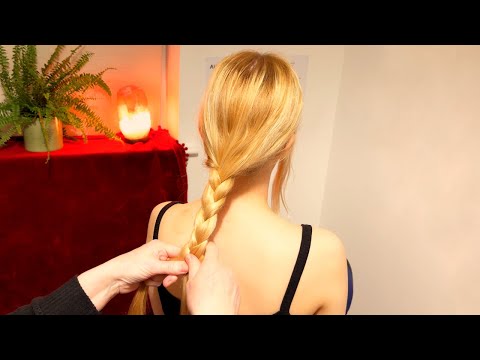 ASMR hair brushing, playing and relaxation (Real person ASMR)