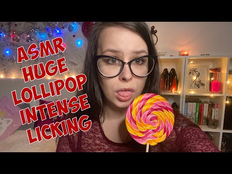 ASMR huge lollipop 🍭 intense licking 👄
