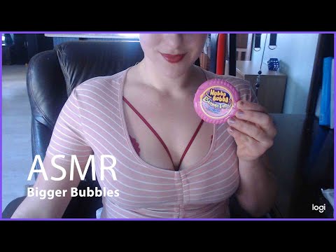 ASMR Bigger Bubble Blowing, Hubba Bubba Bubble Gum Flavour