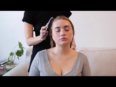 ASMR with Lauren 💗 (Japanese scalp brush, scalp massage, fabric scratch, whisper)