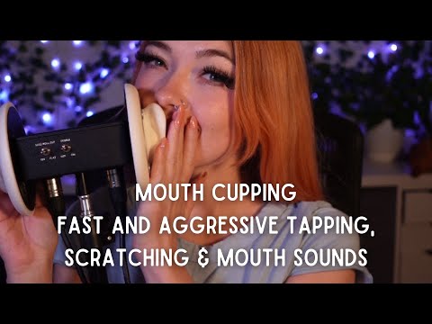 Echoed Mouth Cupping with Fast and Aggressive Tapping and Scratching & Mouth Sounds (ending slow 😊)
