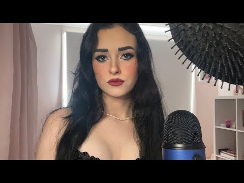 ASMR Raquelle gives you a makeover 💜(makeup, hair, nails, outfit, jewellery)