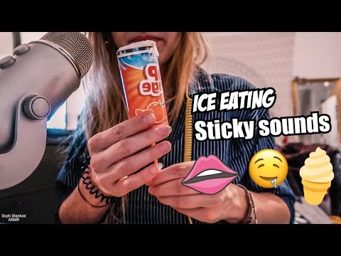 ASMR Candy {Ice} EATING/LICKING I Sticky MOUTH Sounds
