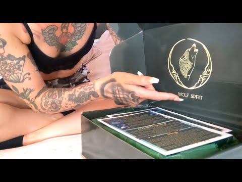 ASMR | Unboxing Wolf Spirit Full Moon Box | Witchy Ritual Tools | Whispers and Triggers