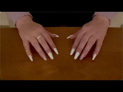 ASMR | Tingly wooden table tapping and scratching with long nails, no talking