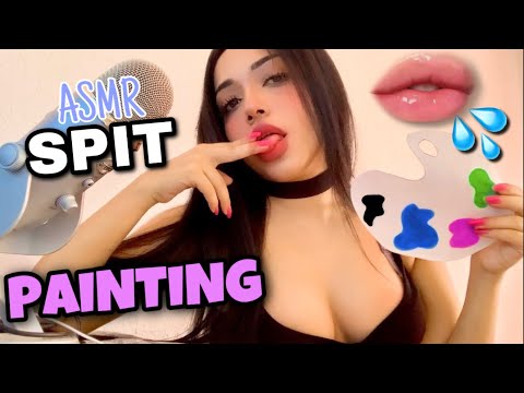ASMR 🦋 Spit PAINTING 🎨INTENSO + Mouth Sounds 👄💦 Para DORMIR