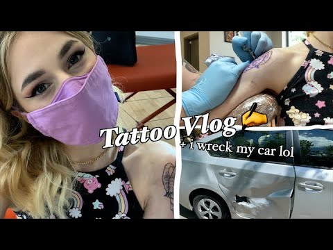 Getting a Tattoo! Vlog + a car accident lol