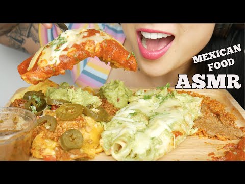 ASMR AUTHENTIC MEXICAN FOOD *ENCHILADAS + FULLY LOADED NACHOS CHEESE (EATING SOUNDS) | SAS-ASMR