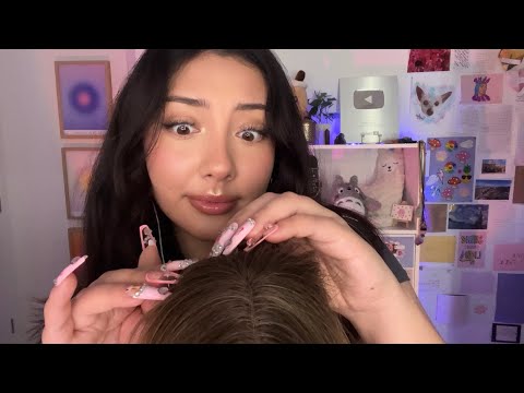 ASMR lice check 🐜💆🏻‍♀️ (the microphone is your HEAD!!! You can FEEL it)