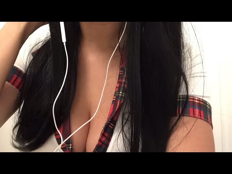 ASMR - Schoolgirl Uniform Scratching and Whispering