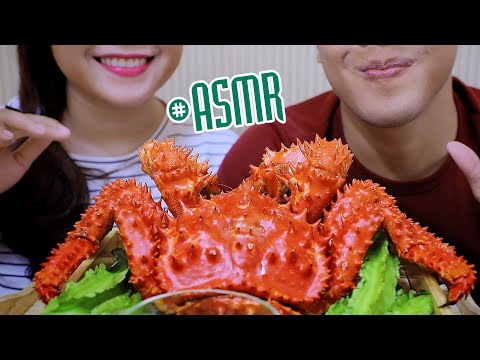 ASMR Hanasaki Queen Crab of Japanese with my Hubby*BINH ASMR , EXTREME EATING SOUNDS | LINH-ASMR