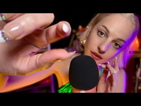 ASMR LONG NALS FACE SCRATCHING W GENTLE INAUDIBLE (rain🌧️) (comforting) (sparkly nails) (loop)