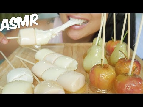 ASMR Marshmallow + Baby Apple + Wax Apple CANDIED TANGHULU (SATISFYING EATING SOUNDS) | SAS-ASMR