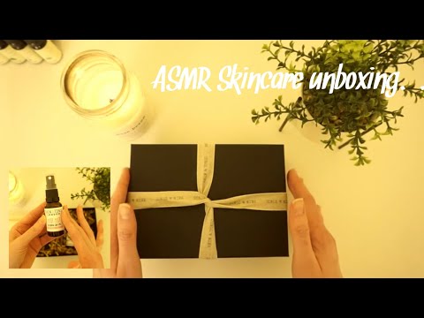 ASMR Relaxing facial products | skincare unboxing (soft spoken & gentle triggers)