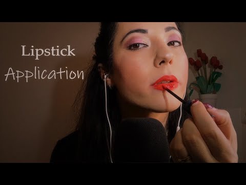 LIPSTICK APPLICATION ❤️ ASMR | Slight Inaudible | Tapping | Mouth Sounds
