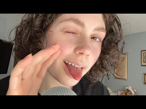 ASMR tongue swirls! with wet mouth sounds and whispers/slight inaudible (tongue sounds)