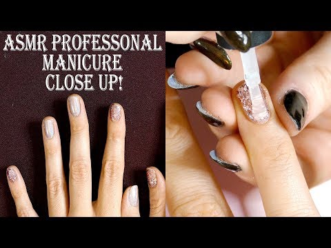 ASMR Professional Manicure w/ Glitter Nails! Super Close Up. Long Videos 4K