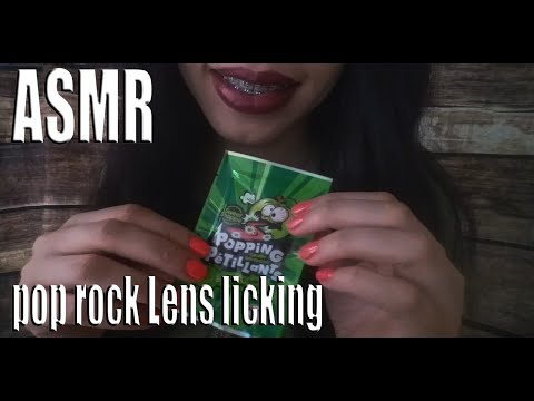 {ASMR} lens licking with pop rocks