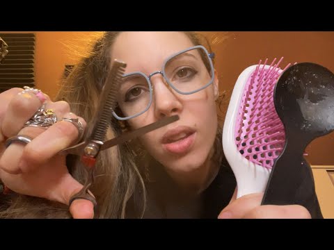 ASMR ✂️ FAST CHAOTIC AGGRESSIVE Haircut ✂️ Personal Attention, Spit Painting
