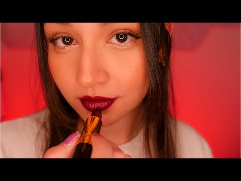 ASMR Trying On Lipsticks for Sleep & Tingles [Mouth Sounds | Tapping | Whispers | Tongue Clicking]