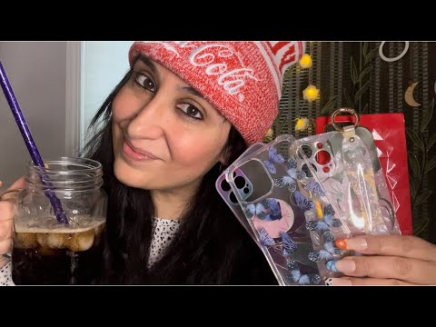 👄 My iphone case collection/ Long Nails Tapping/ Mouth Sounds/ Soft Whispers/ Coke Zero/ ASMR