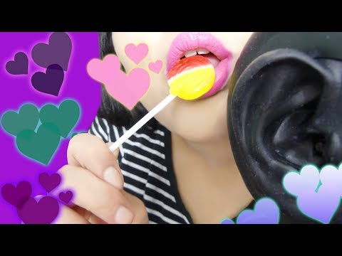 ASMR Lollipop In Your Ears Mouth Sounds (3DIO BINAURAL)