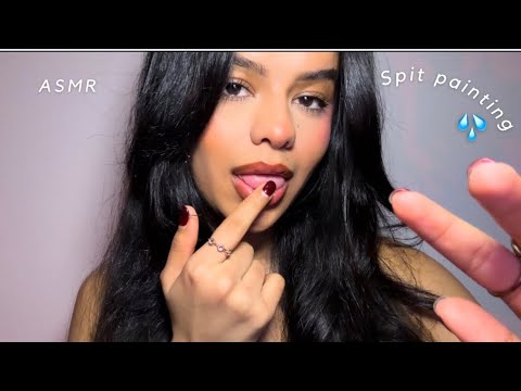ASMR~ Intense Spit Painting on YOU💦 Mouth Sounds & Hand Movements