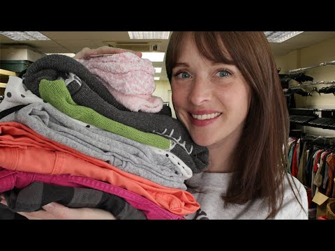 ASMR Charity Shop Roleplay 👚 Sorting & Folding Clothes