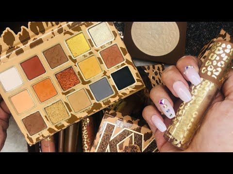 ASMR :|| KYLIE COSMETICS LEOPARD 🐆 COLLECTION || (tapping and whispering)
