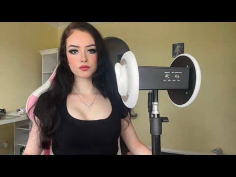 ASMR first time trying 3dio mic | ear to ear whispers