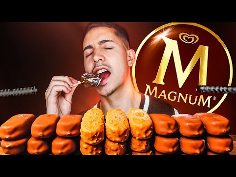 ASMR COMENDO PICOLÉS CROCANTES DA MAGNUM - MUKBANG (EATING SOUNDS)