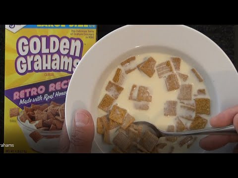ASMR - Golden Grahams Cereal - Australian Accent - Discussing in a Quiet Whisper & Crinkles & Eating