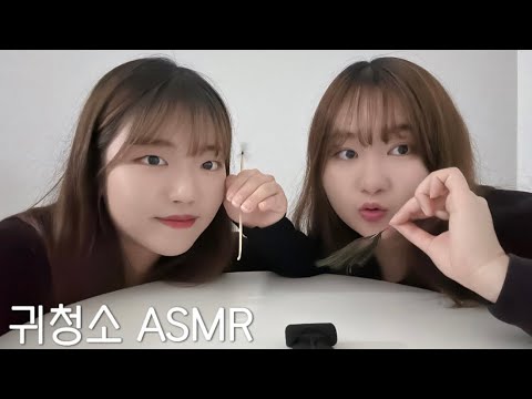 ASMR | 친구랑 같이 귀청소 해주기 | 노토킹 귀청소 asmr | ear cleaning asmr no talking